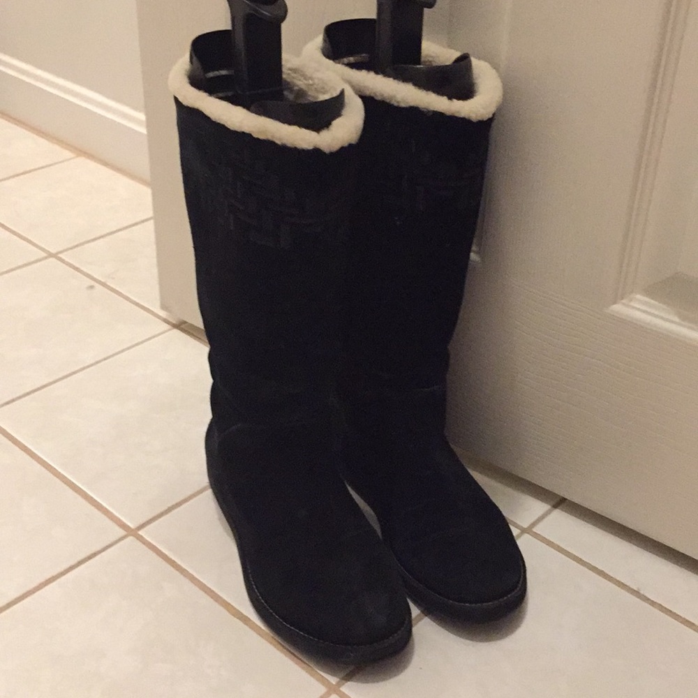 Cole Haan boots. Beautiful black suede and shearling.